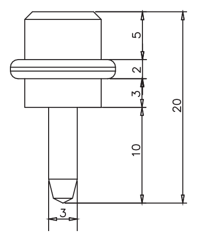 Çivili Raf Pimi · 2500 — Teknik çizim