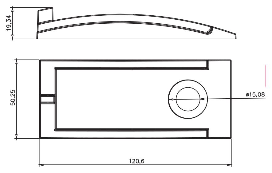 Dikdörtgen Kapı Tokmağı · 4160 — Teknik çizim