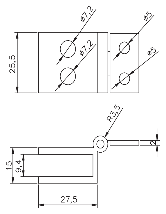 Camdan Ahşaba Menteşe · 4181 — Teknik çizim